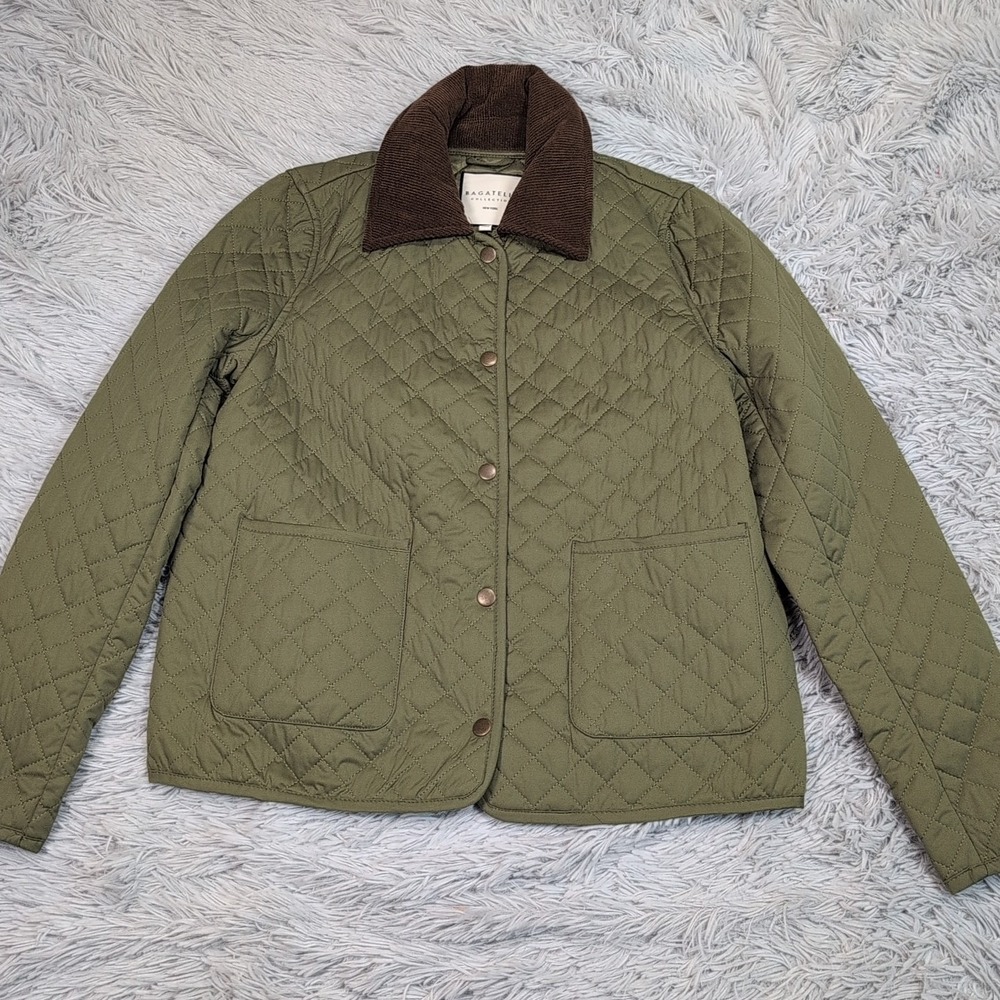 Bagatelle Jacket Womens S Green Lightweight Snap Up Pockets Casual Comfort‎